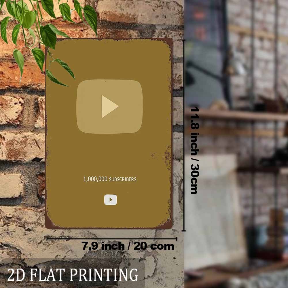 Retro Metal Sign 2D Flat YouTu - Office Youtuber review and price